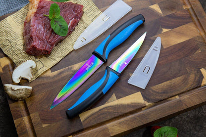 Kitchen Knife Set - Blue Handle