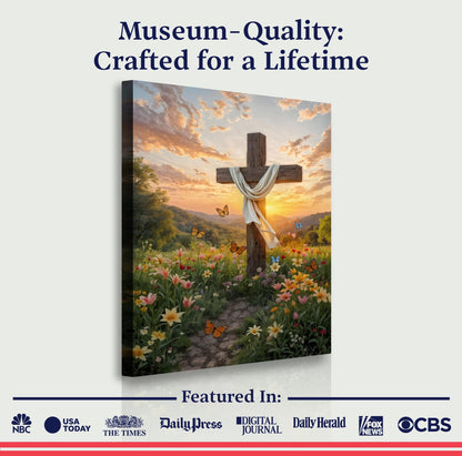 Cross and Flowers Faith Wall Art