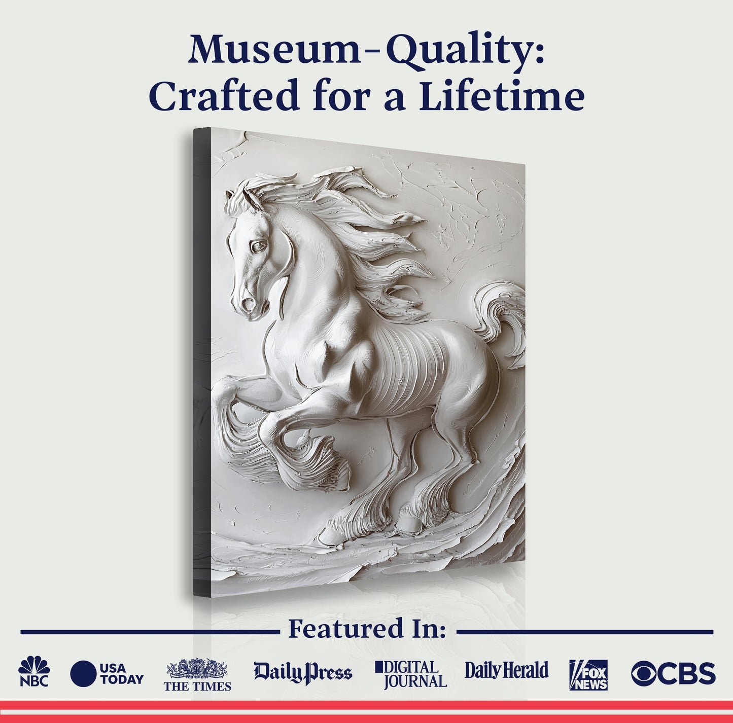 3D Minimalist Horse Wall Art