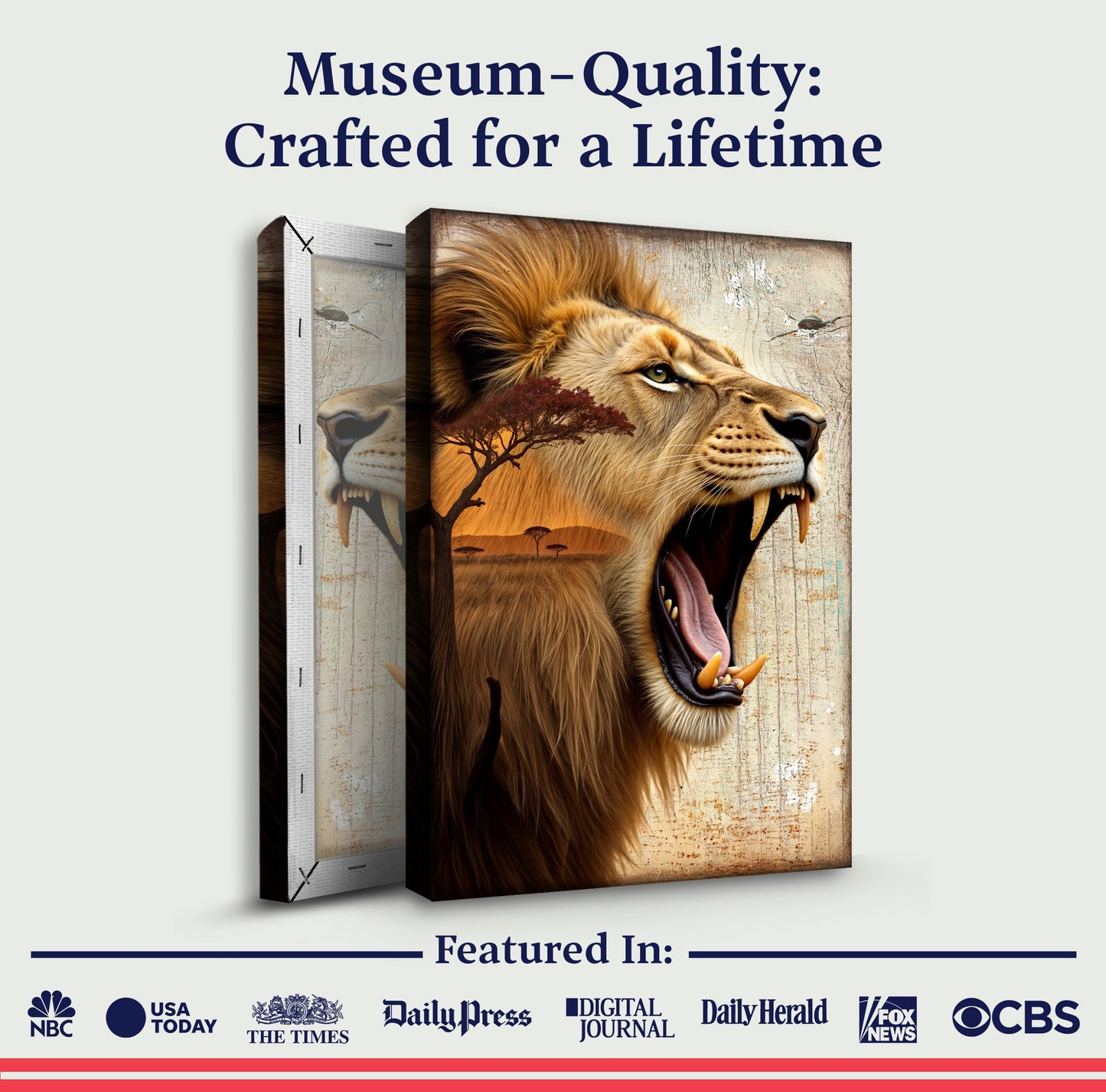 Lion Double Exposure Wall Art