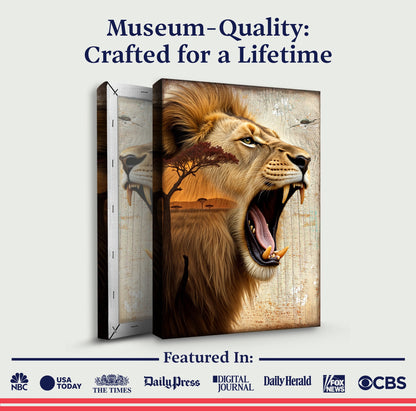 Lion Double Exposure Wall Art