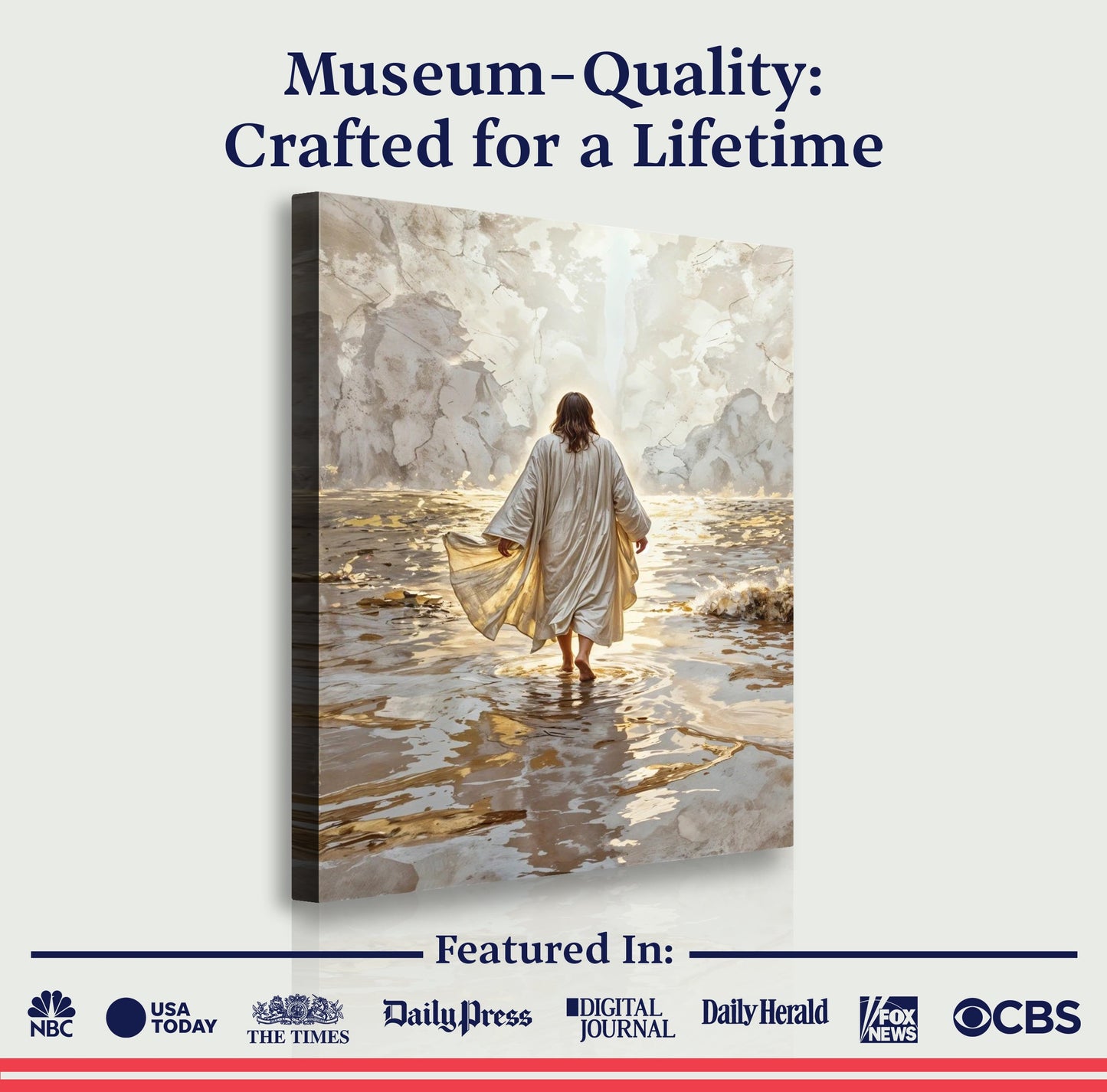 Jesus Christ Walking On Water Faith Wall Art IV