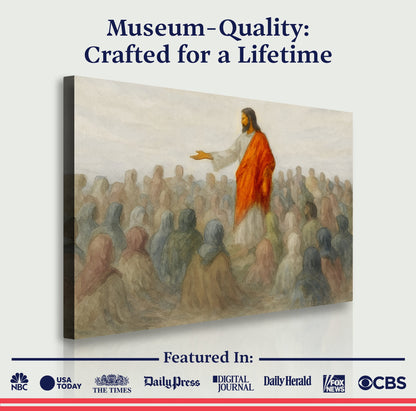 Jesus Speaking To Crowd Faith Wall Art III