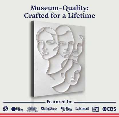 3D Minimalist Faces Wall Art