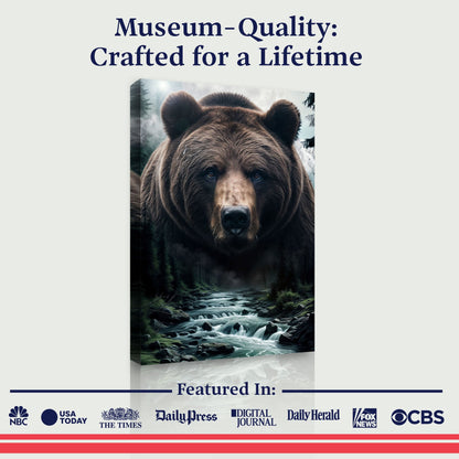 Grizzly Bear Double Exposure Wall Art