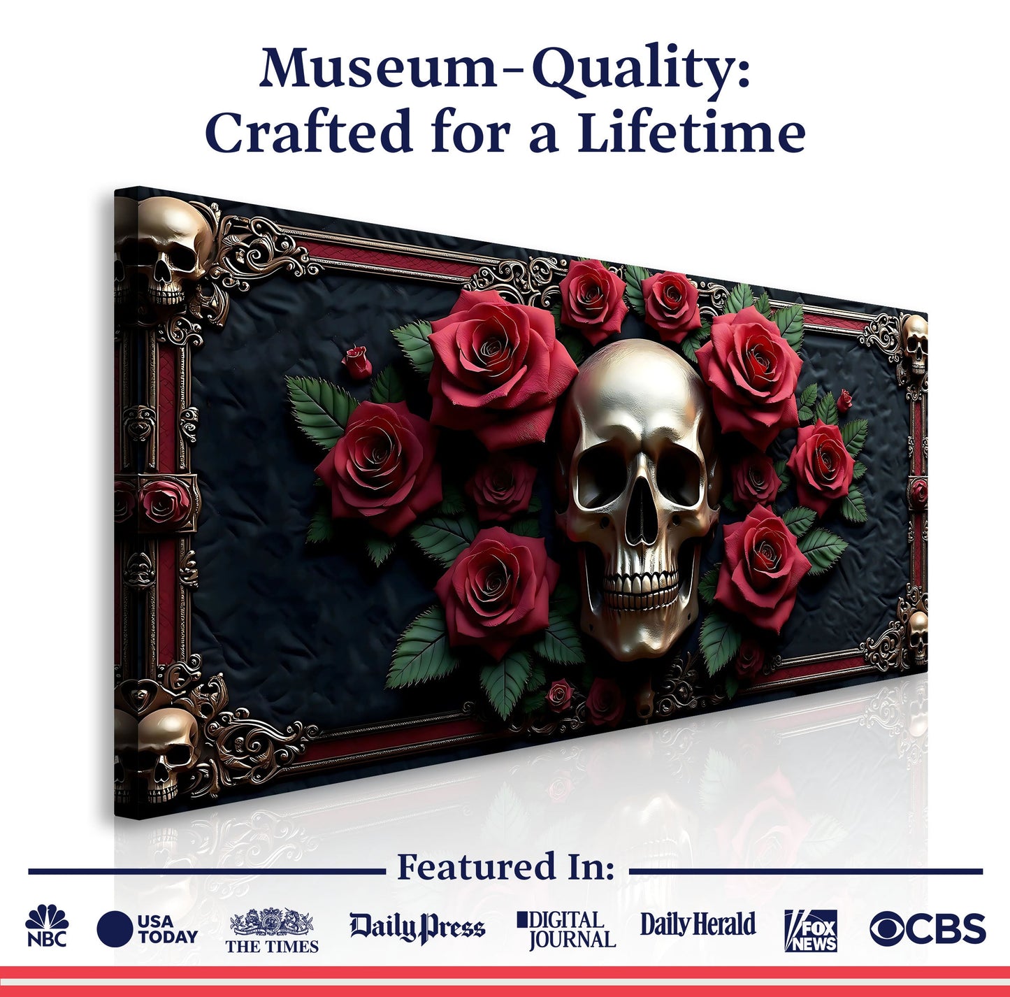 3D Vintage Skull Wall Art III