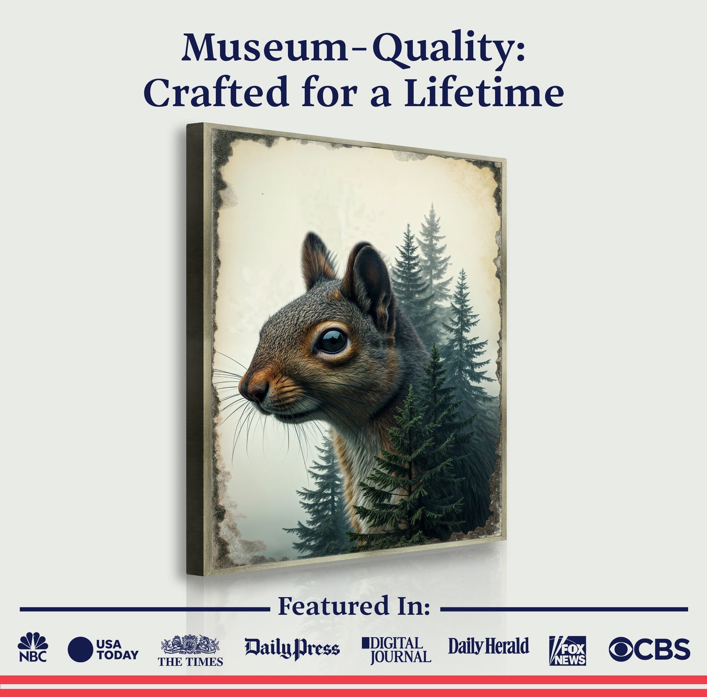 Squirrel Double Exposure Wall Art