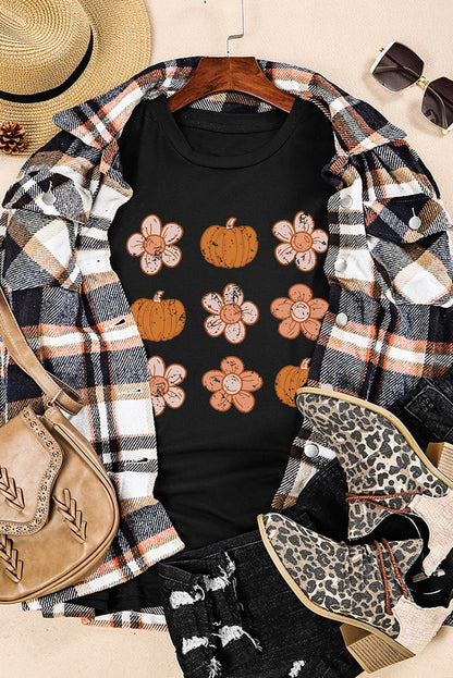 Molly Pumpkin Flower Graphic Top-1
