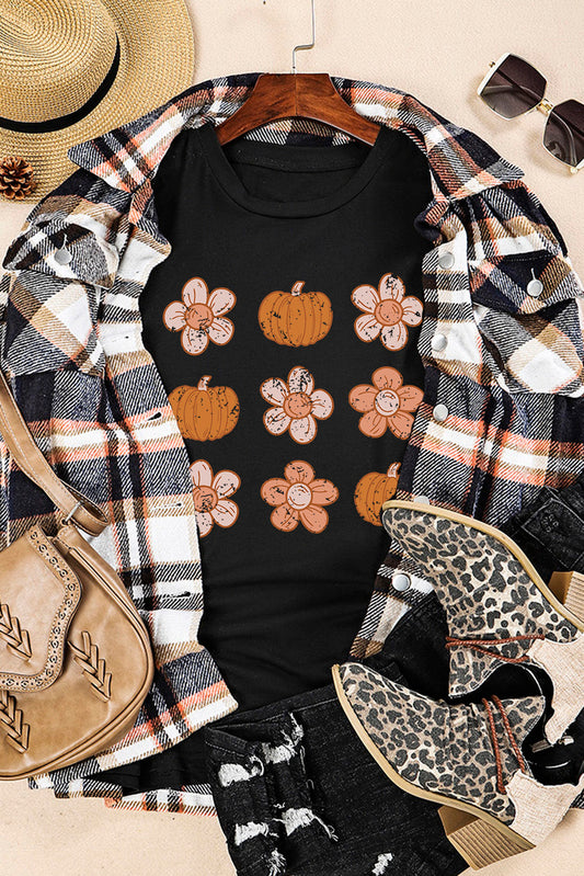 Molly Pumpkin Flower Graphic Top-1