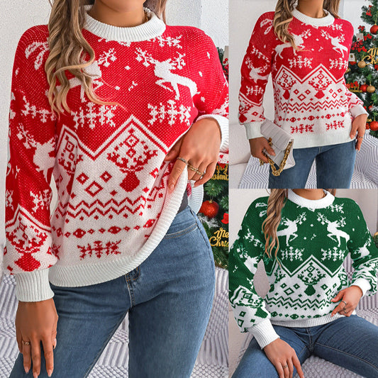 2025 Deer Pattern Hoodie, Women's Christmas Sweater