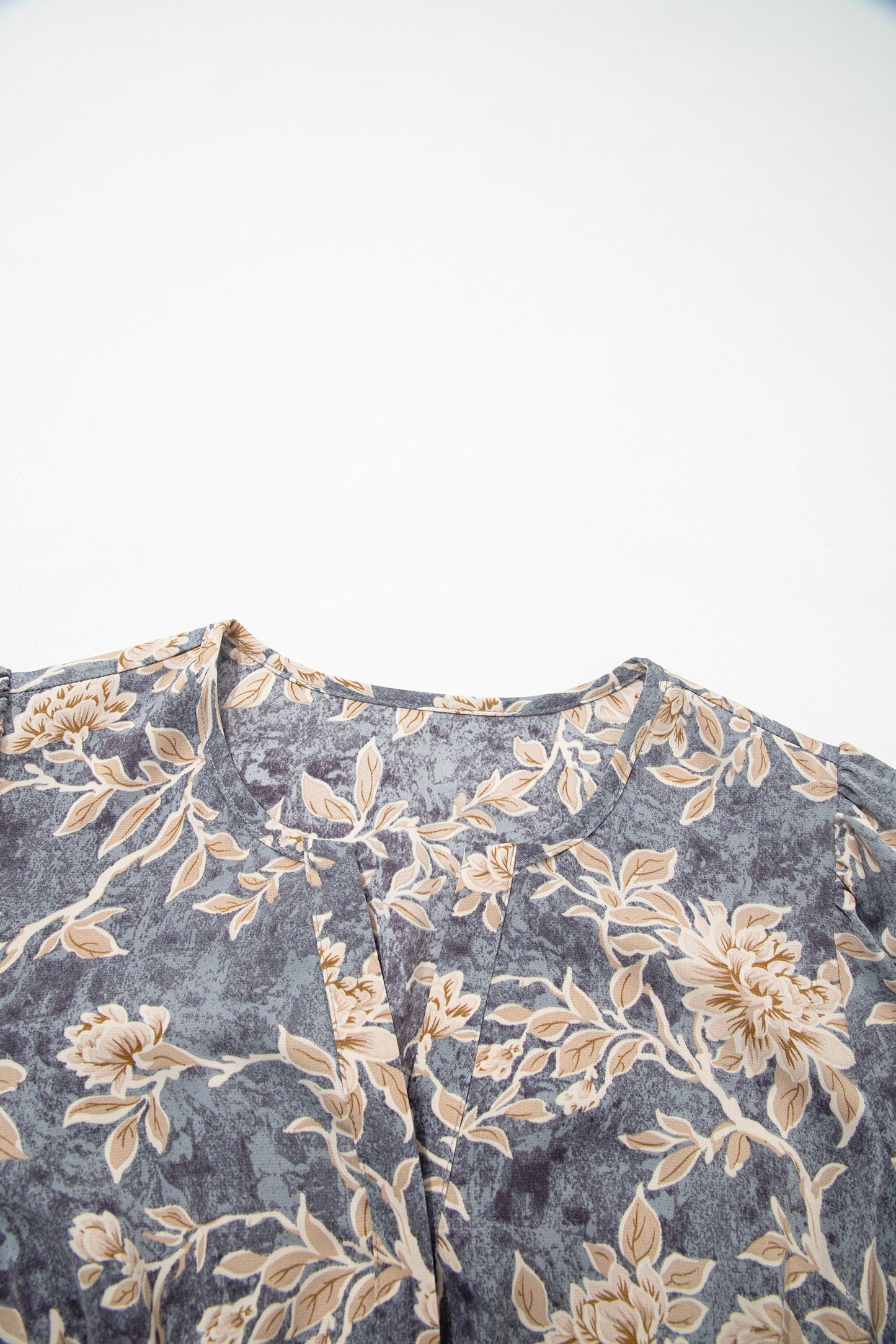 Floral Smock High Waist Long Sleeve Dress