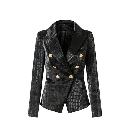 Crocodile Leather Slim-fit Jacket
