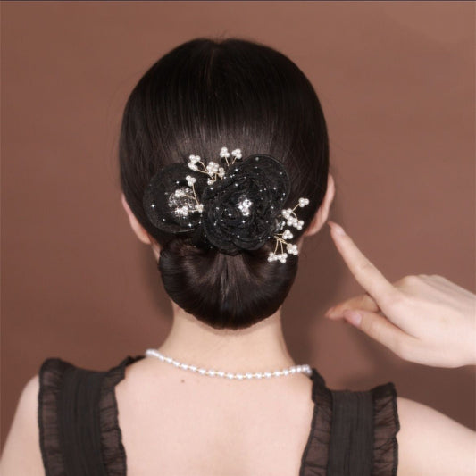Starry Sky Flower Topknot Hair Clip