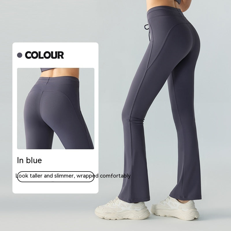Hip Lifting Yoga Bell-bottom Pants with Pockets