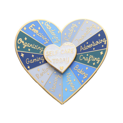 Double-Layer Heart Rotating Badge