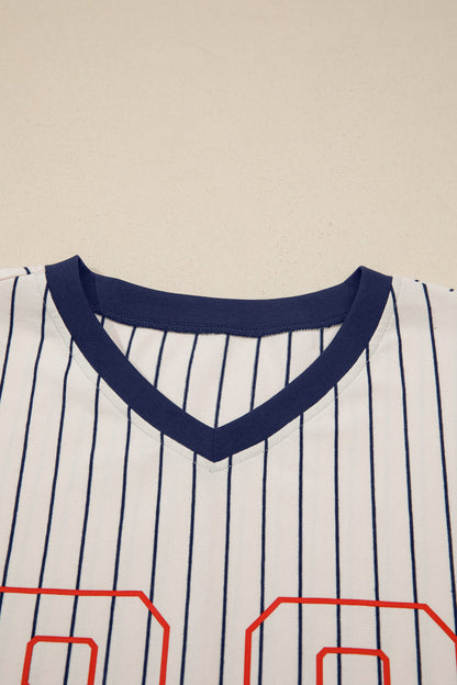 Stripe 88 LOS ANGEL Faux Two-Piece Top