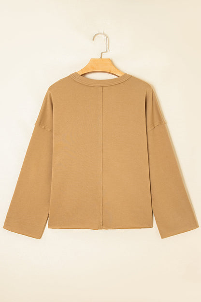 Valentine Heart Patchwork Reverse Seam Sweatshirt