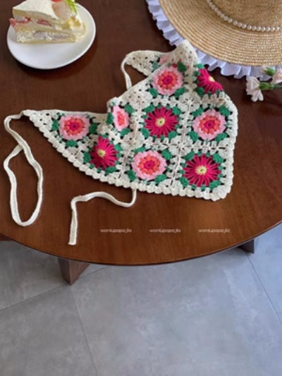 Hand-Knitted Triangular Headcloth Sweet Style