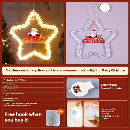 LED Christmas Star Pendant Window Door Decor