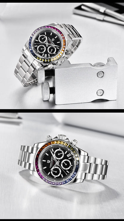 Multifunctional Stainless Steel Quartz Watch for Men