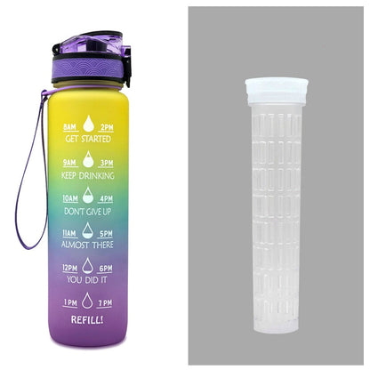 1L Tritan Motivational Water Bottle with Time Marker