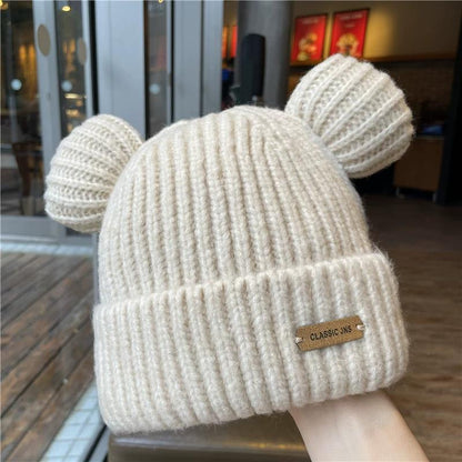 Autumn And Winter Bear Ears Wool Warm Hat
