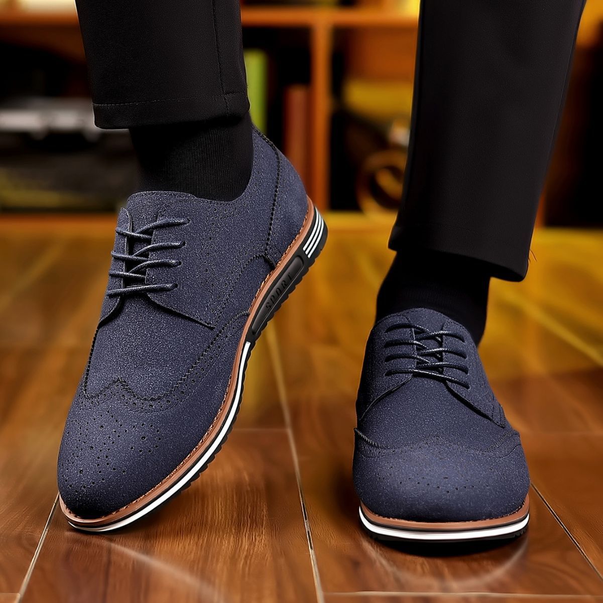 New Men's Casual Matte Low-top Suede Leather Shoes
