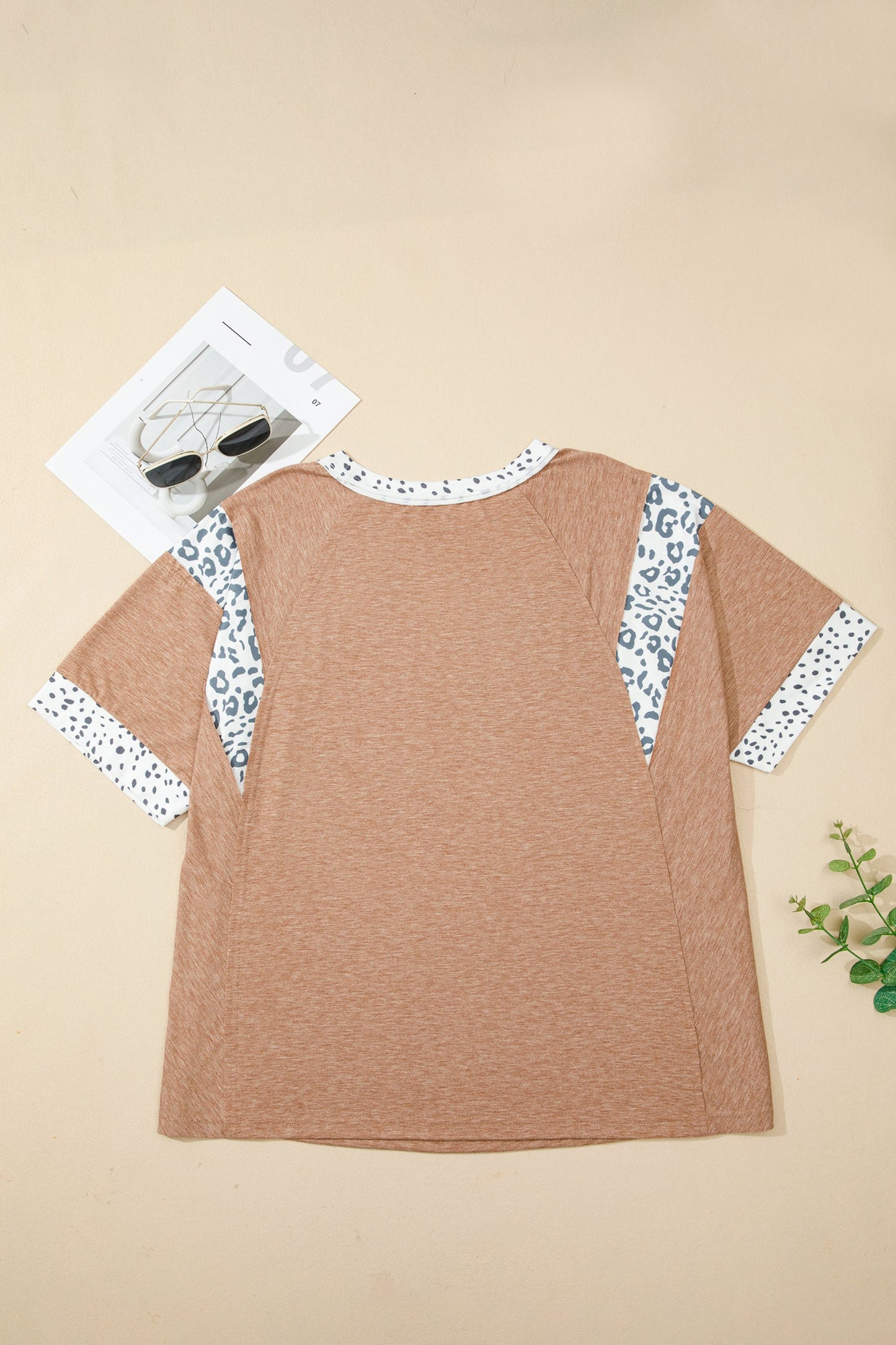 Plus Size Animal Colorblock Patchwork Tee