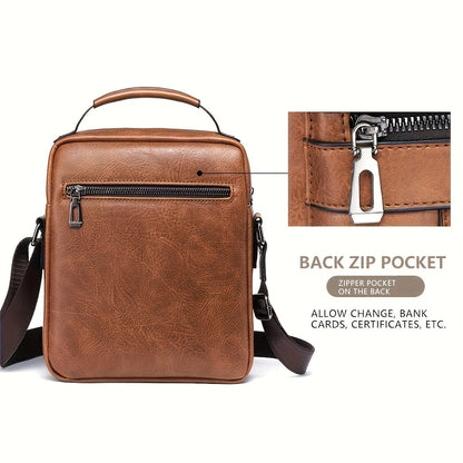 Men's New PU Leather Shoulder Crossbody Bag