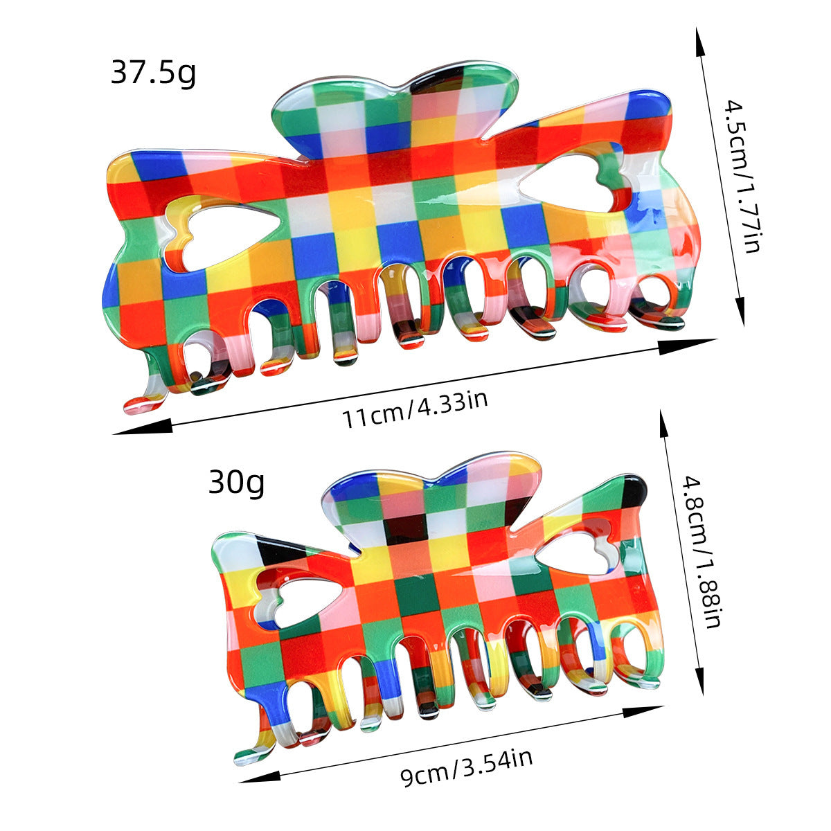 Chessboard Lattice Hair Clip Elegant Acetic Acid