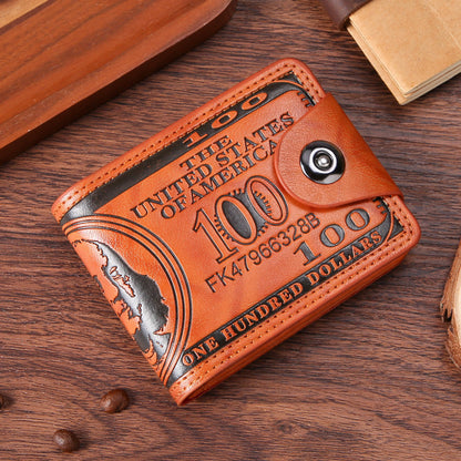 Personalized Men's Bifold Wallet Buckle Closure