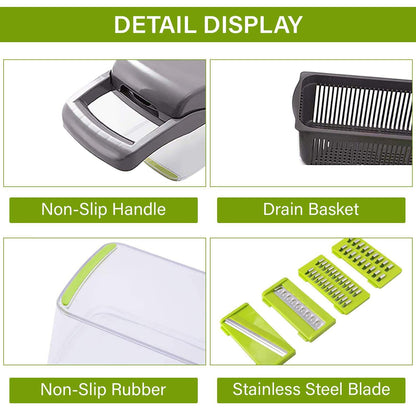 12-in-1 Manual Vegetable Chopper and Slicer