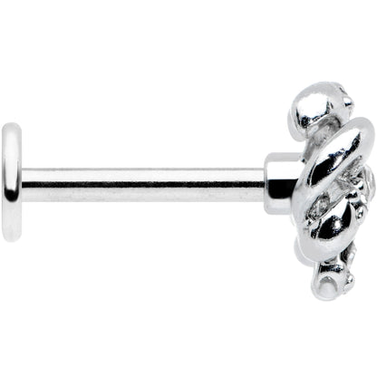 16G 5/16 Clear Gem Looping Bow Labret Monroe Tragus
