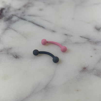 16G 5/16 Grey Acrylic Matte Curved Eyebrow Ring