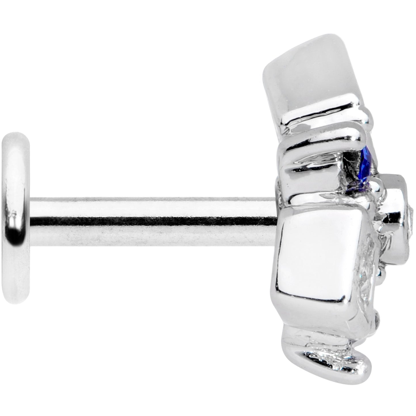 16G 1/4 Blue Gem Geometry Squares Circles Labret Monroe Tragus