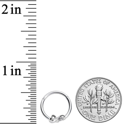 16G 3/8 Infinity Heart Valentines Day Hinged Segment Ring