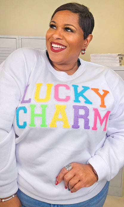 Soft Chenille Lucky Charm Adult Sweatshirt