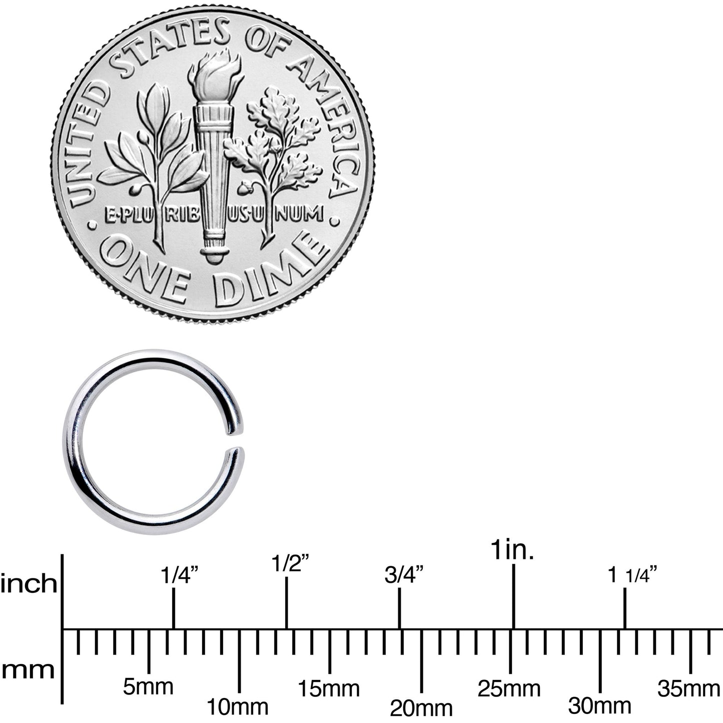 16G 5/16 Steel Gold Tone Seamless Cartilage Ring Set of 12
