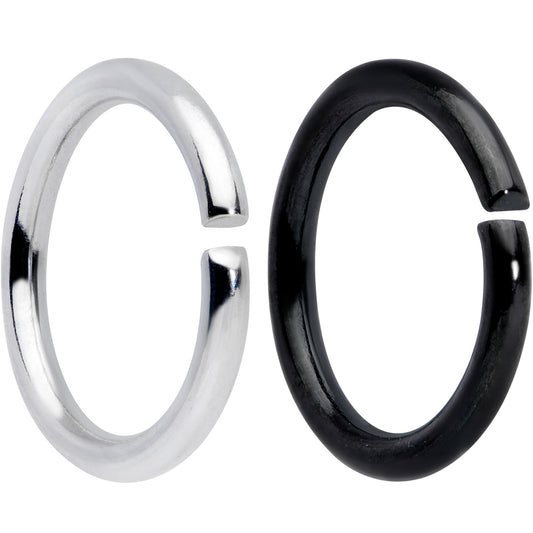 16G 5/16 Steel Black Anodized Seamless Cartilage Ring Set of 12