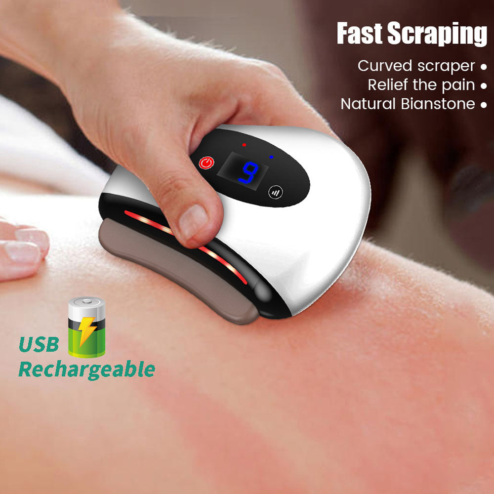Electric Bianstone Gua Sha Massager with Hot Compress and Vibration
