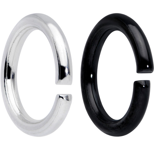 14G 5/16 Steel Black Anodized Seamless Cartilage Ring Set of 12