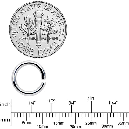 14G 5/16 Steel Black Gold Tone Seamless Cartilage Ring Set of 12