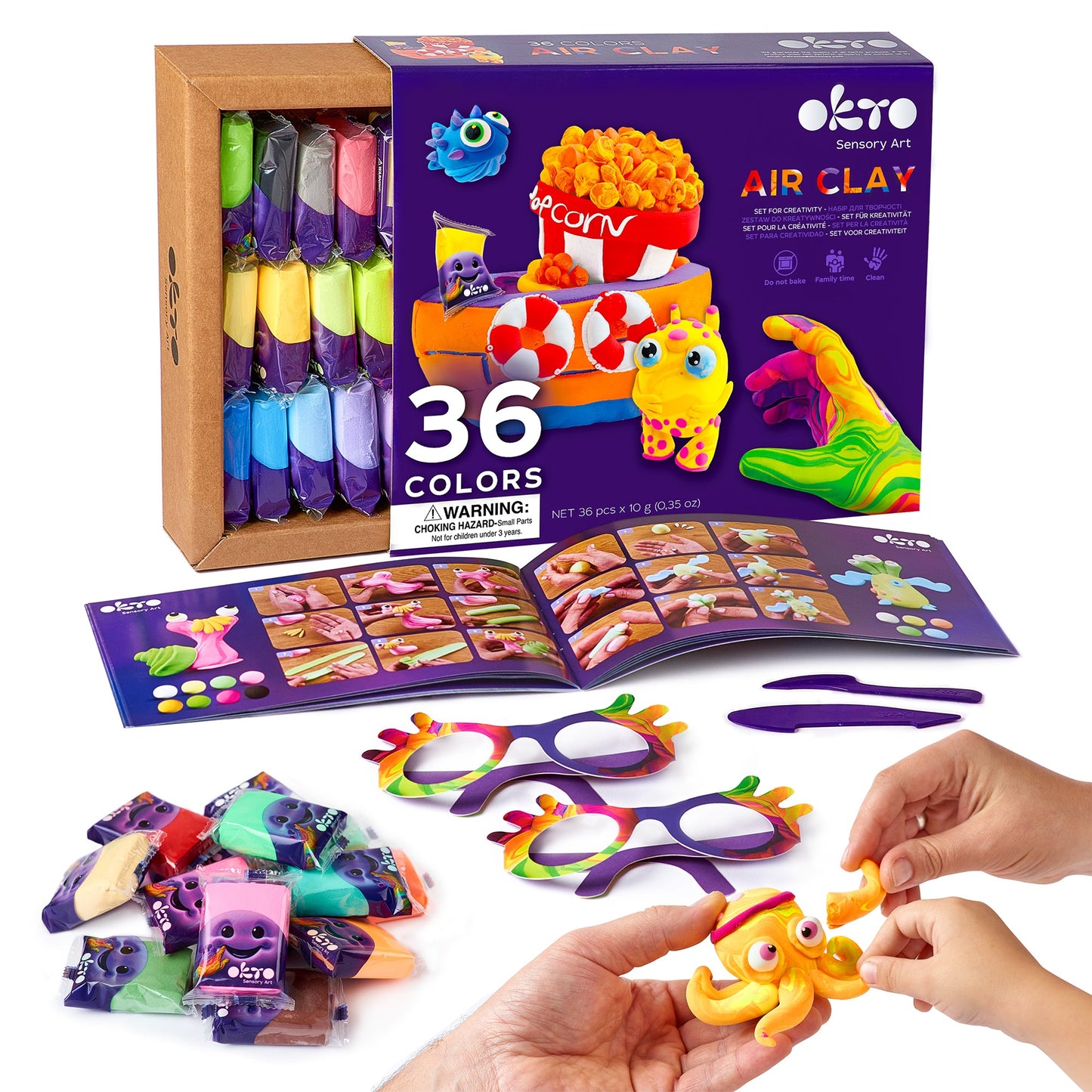 OKTO Air Clay Set for Creativity – 36 Colors