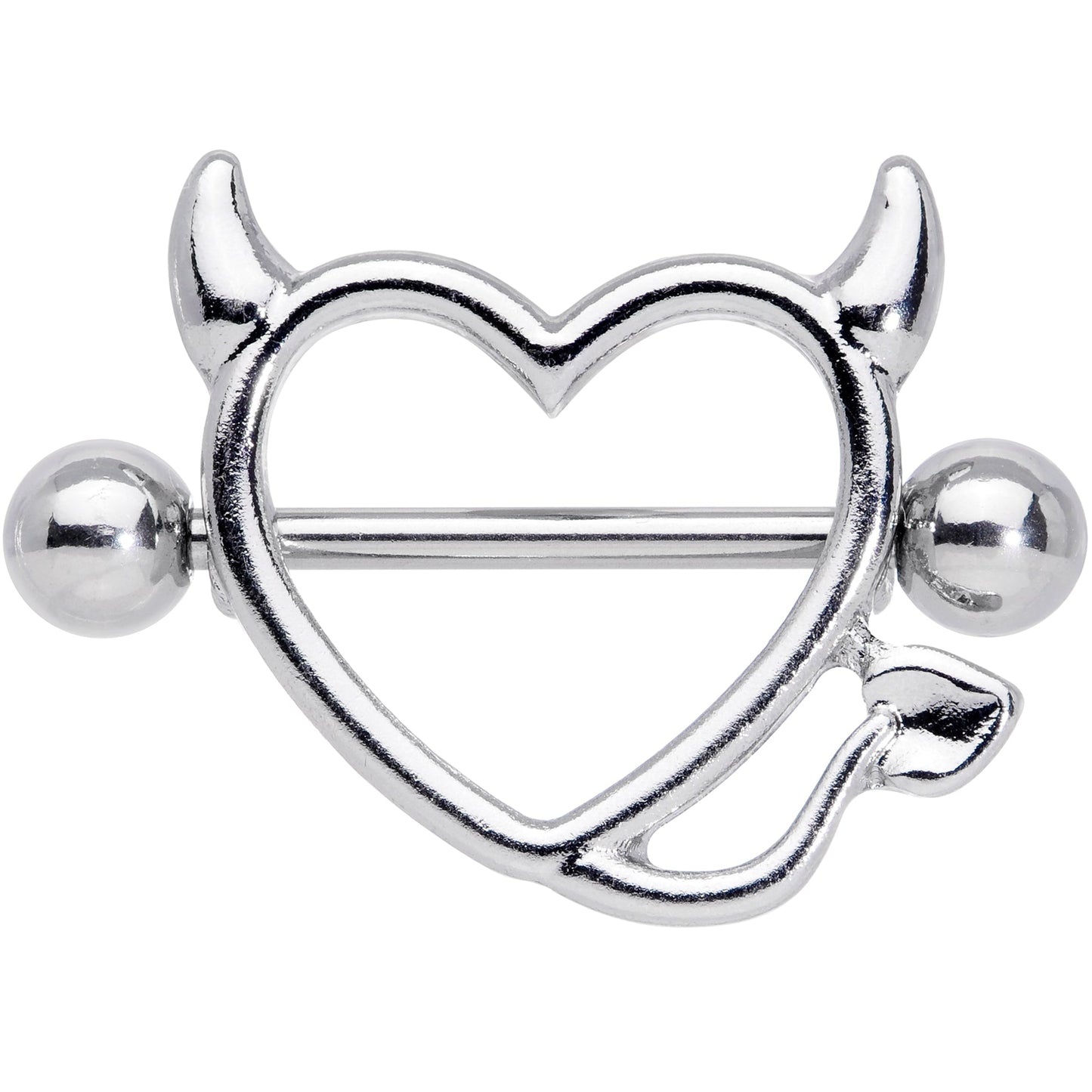 14G 5/8 Devil Heart Valentine Nipple Shield Set