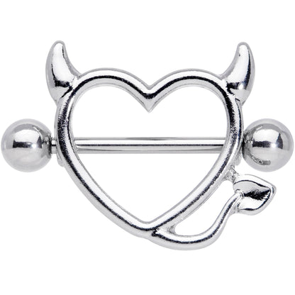 14G 5/8 Devil Heart Valentine Nipple Shield Set