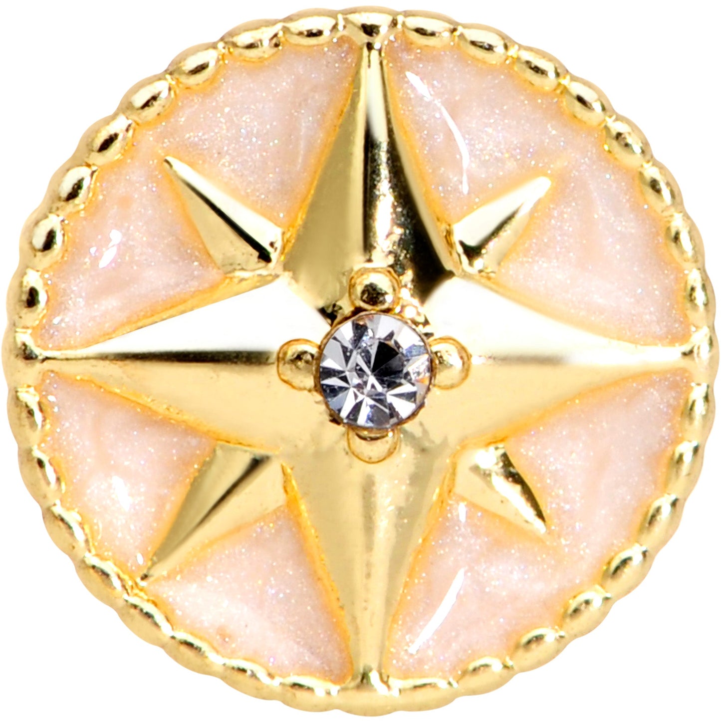 16G 5/16 Gold Tone Sailors Compass Labret Monroe Tragus