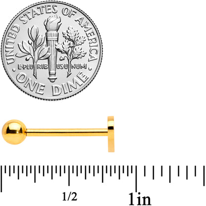 Gold Tone Red Heart Valentines Day Barbell Tongue Ring