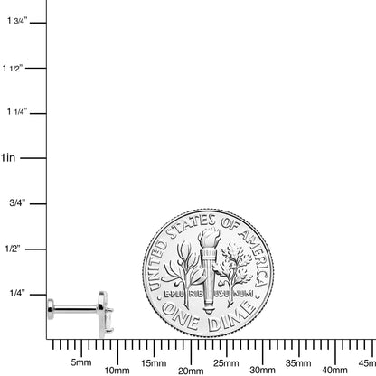 16G 1/4 Clear CZ Gem Airy Heart Internally Threaded Labret