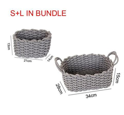 Nordic Hand Woven Cotton Rope Basket