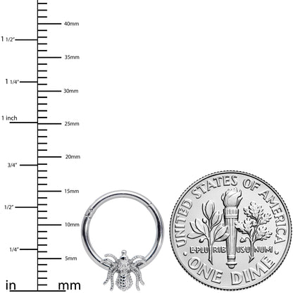 16G 3/8 Creepy Insect Halloween Hinged Segment Ring